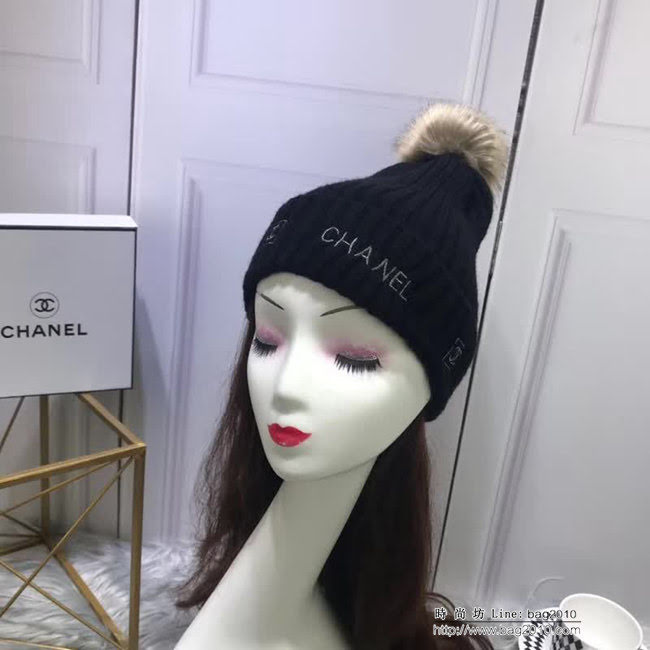 CHANEL香奈兒 專櫃新品 火爆經典百搭款 刺繡針織帽 LLWJ6634